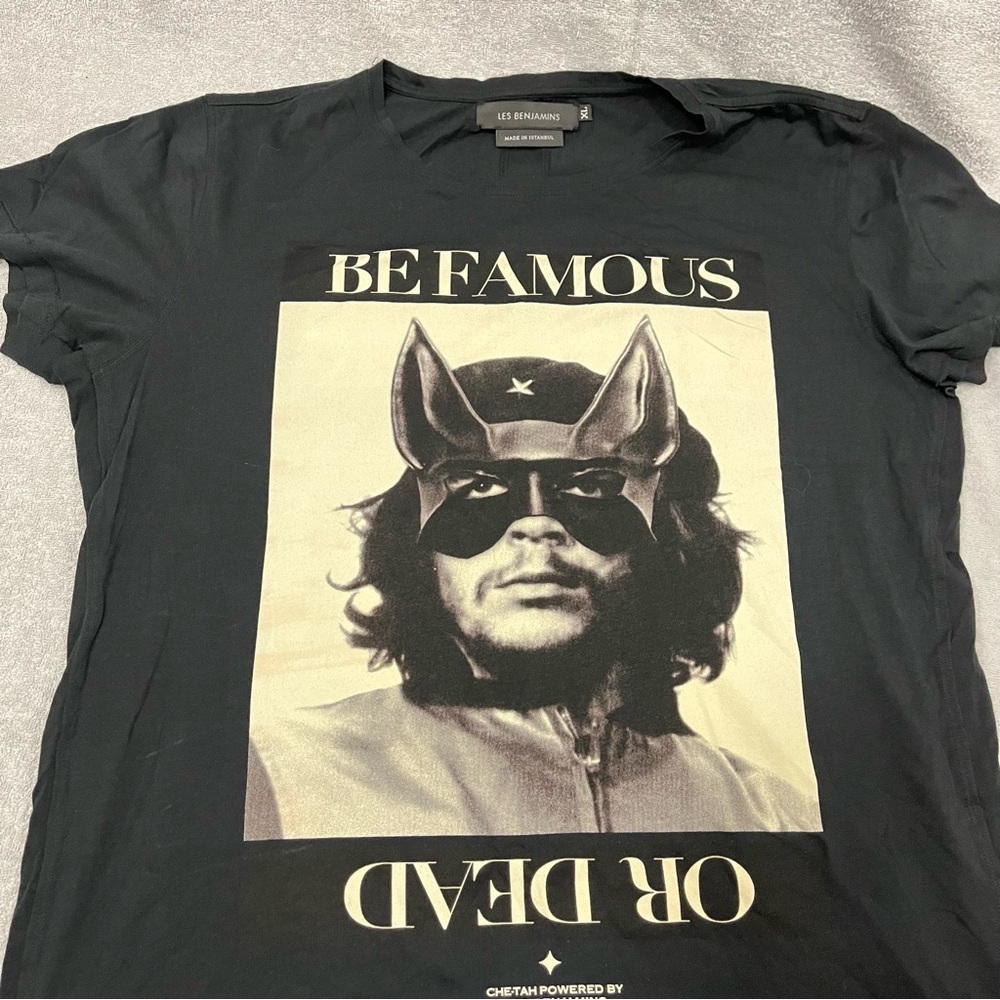 Les Benjamins Shirt Mens XL Be Famous Or Dead Logo Black